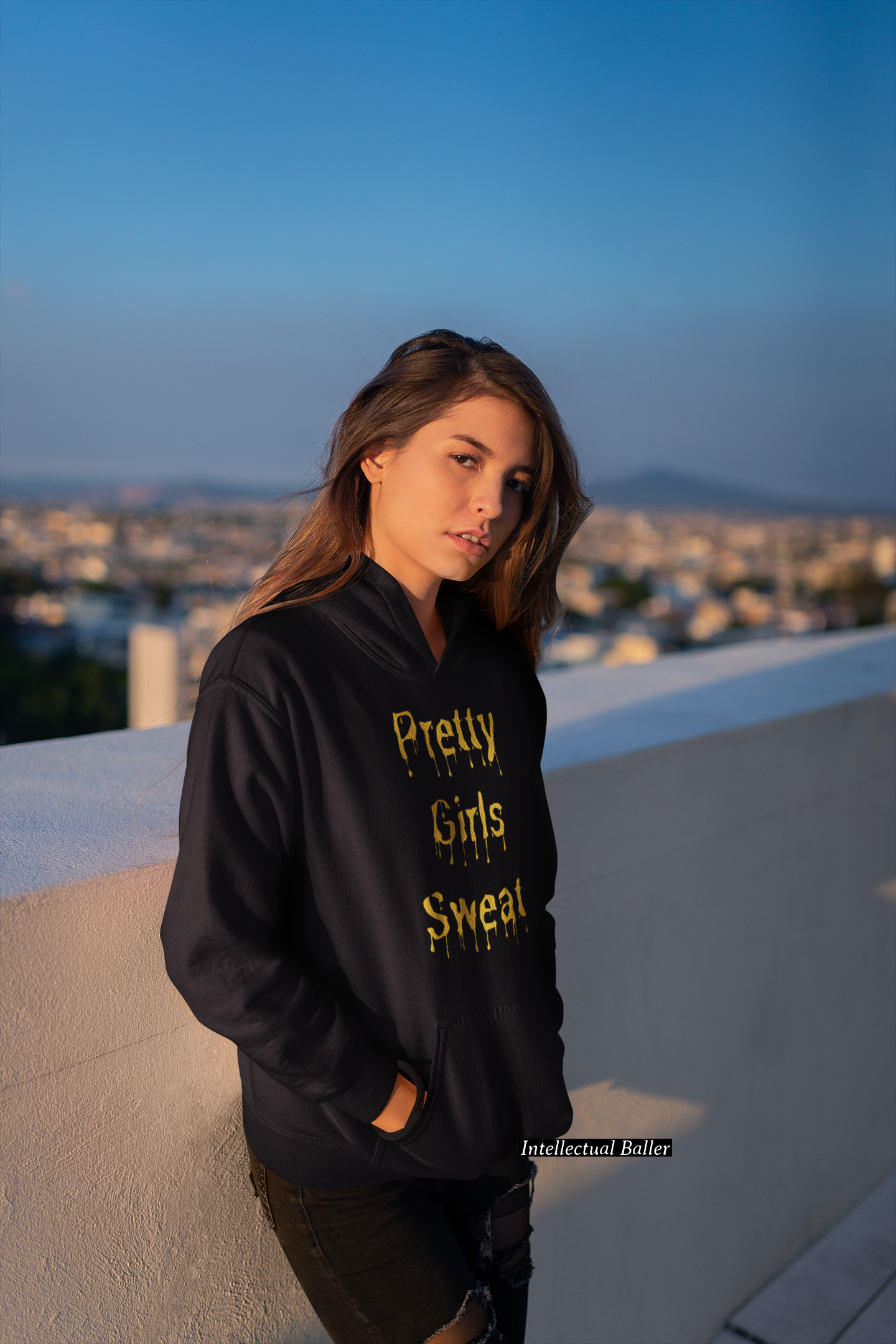 Pretty Girls Sweat Hoodie- GOLD